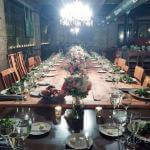 A long table set for a formal dinner