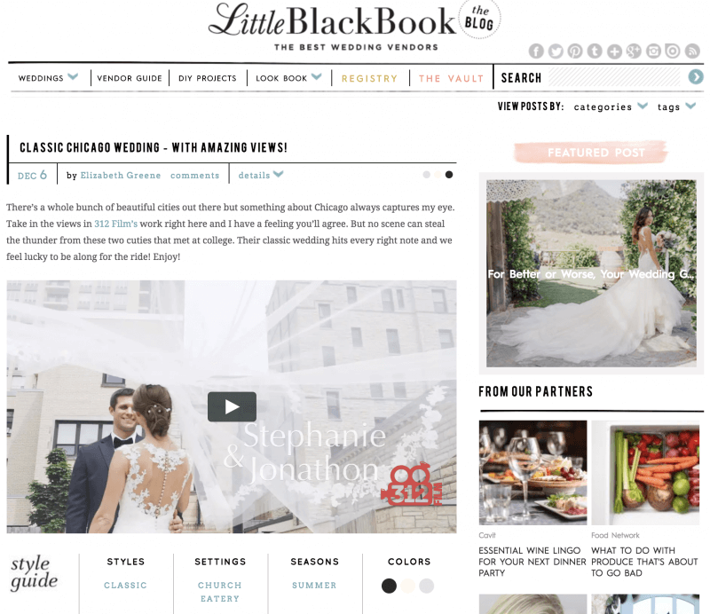Classic Chicago Wedding featured on Style Me Pretty