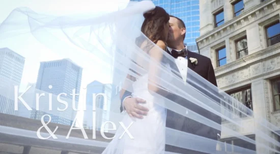 Kristin and Alex at The Langham Chicago on their wedding day