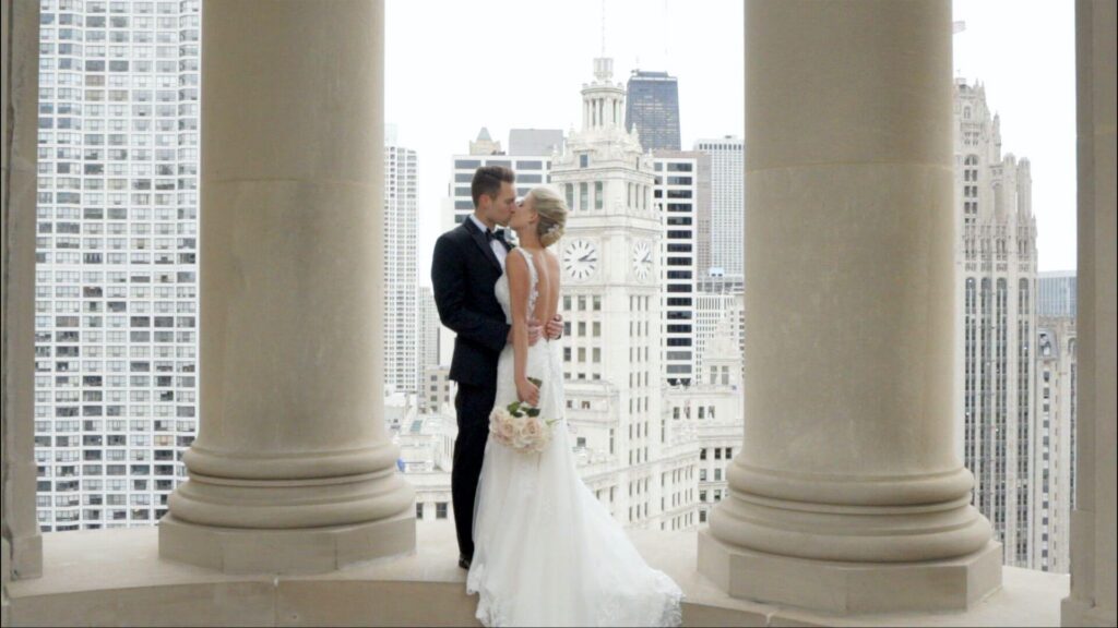 This is an iconic shot from the wedding at the LondonHouse Chicago.