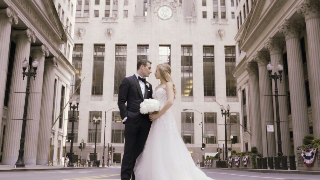 Ariel and Daniel's black-tie Jewish wedding at Morgan Manufacturing in Chicago was planned by Reva Nathan.