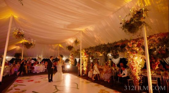 A bride and groom dancing first dance