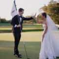 Wedding couple at glen view club golf