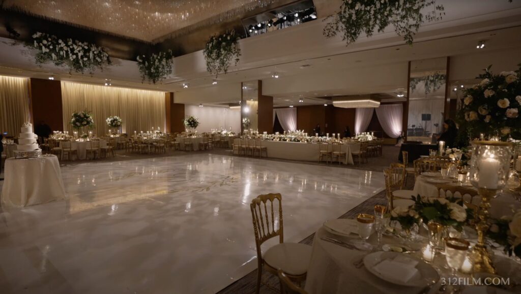 The dance floor with its amazing décor awaits guests at the Ritz-Carlton, Chicago.