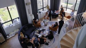 Getting ready before the wedding at THE PRESIDENTIAL SUITE Ritz Carlton Chicago