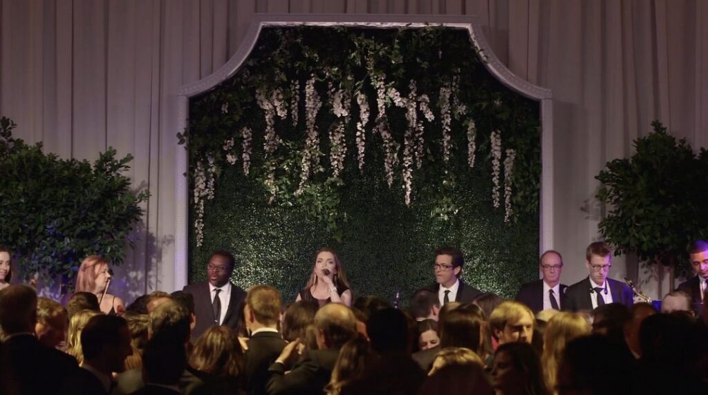 The David Sherman Wedding Band performed the father-daughter song at the Peninsula Chicago.