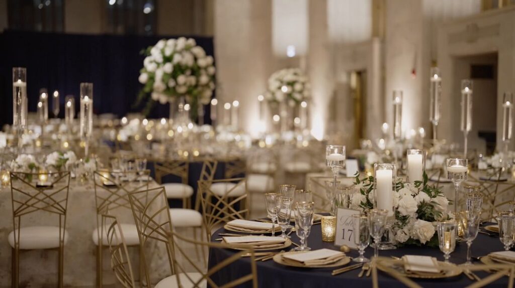 Beautiful wedding décor and catering at the Old Post Office in Chicago.