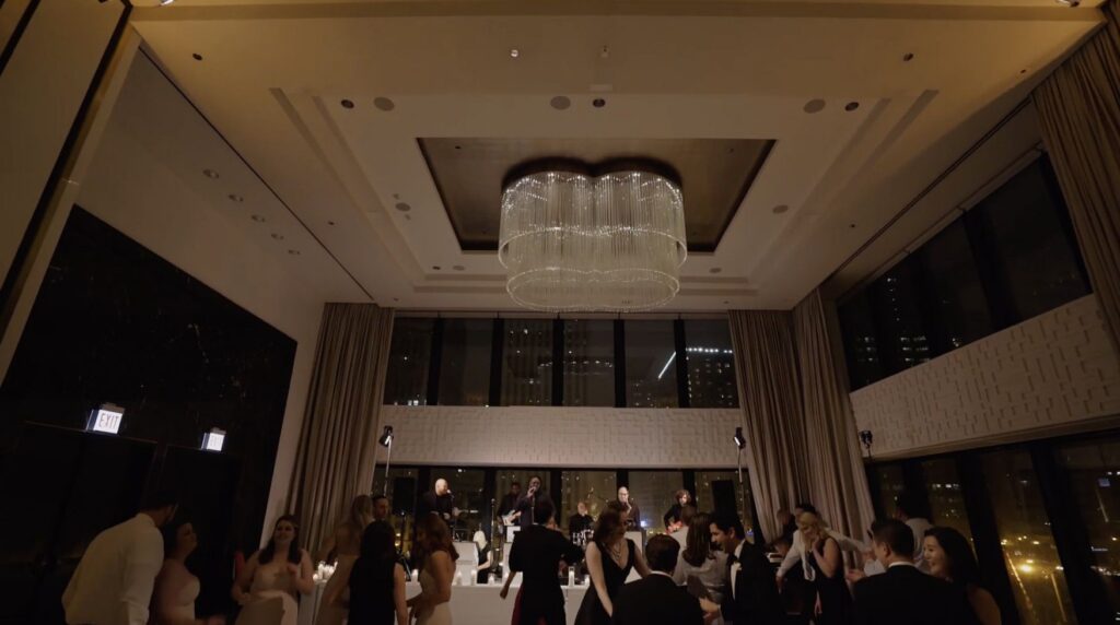 The beautiful Devonshire Ballroom at the Langham Chicago was the setting for this wedding, with the TVK band providing the music.