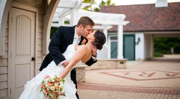 Ashley and Bob are taking their wedding photos at Danada House.