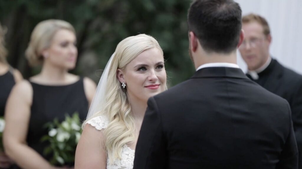 The bride after Rare Bird Beauties did her hair and makeup at the wedding ceremony.