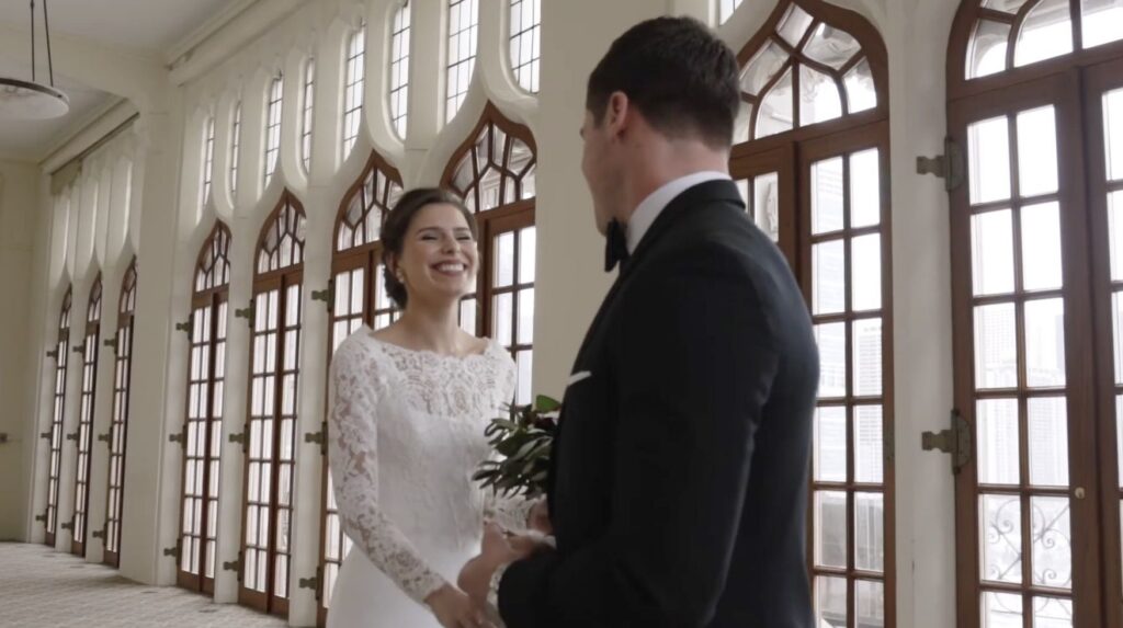 Take a first look at the bride's hair and makeup from the University Club of Chicago, courtesy of Rare Bird Beauties.
