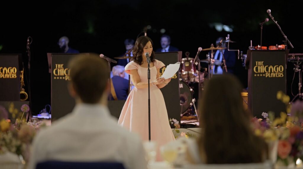 The mother of the bride delivers a memorable wedding speech. 
