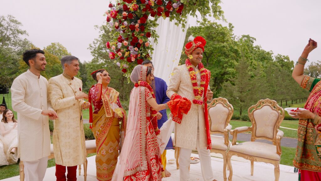 A South Asian ceremony planned by Bweddings is taking place at Contigny Park in Chicago.